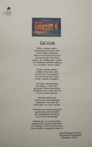 Poema de Jaume Baigual i Rusiñol dedicat a Cal Vivet en motiu dels 150 anys de dedicacio !!! Moltes gràcies Jaume, ets un artista !!! Sentmenat 2015